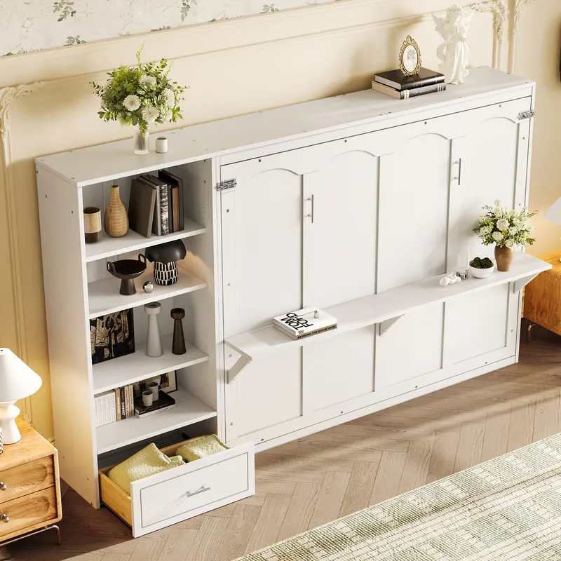 Queen Size Murphy Bed with Height Adjustable Storage β photo 3