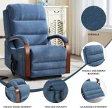 Power Blue Chenille Lift Recliner Chair Dual Motor Infinite — photo 2