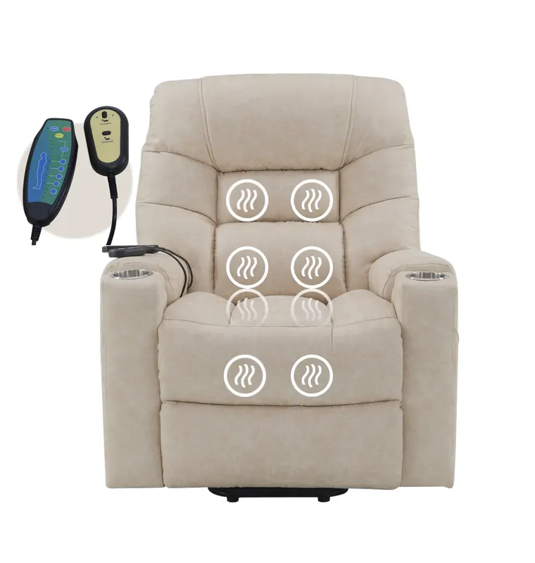 Nairi Ivory Leather Aire Power Motion Recliner with Lift β photo 3