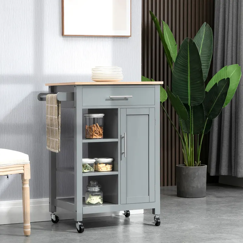 Kitchen Island Cart β Rolling Kitchen Island with Storage Shelf β photo 2
