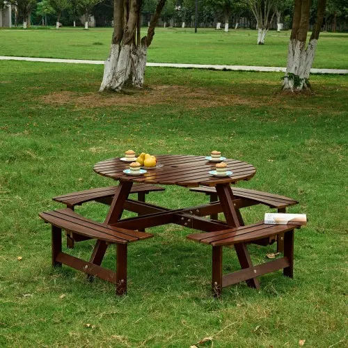 Outdoor 8 Person Picnic Table β 8 Person Round Picnic Table β photo 3