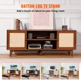 Rattan TV Stand for 75in TV — Boho TV Stand with Rattan Door — photo 3