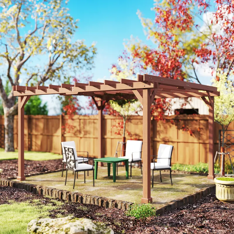 Outdoor Wood Pergola with Grape Trellis for Patio — photo 7