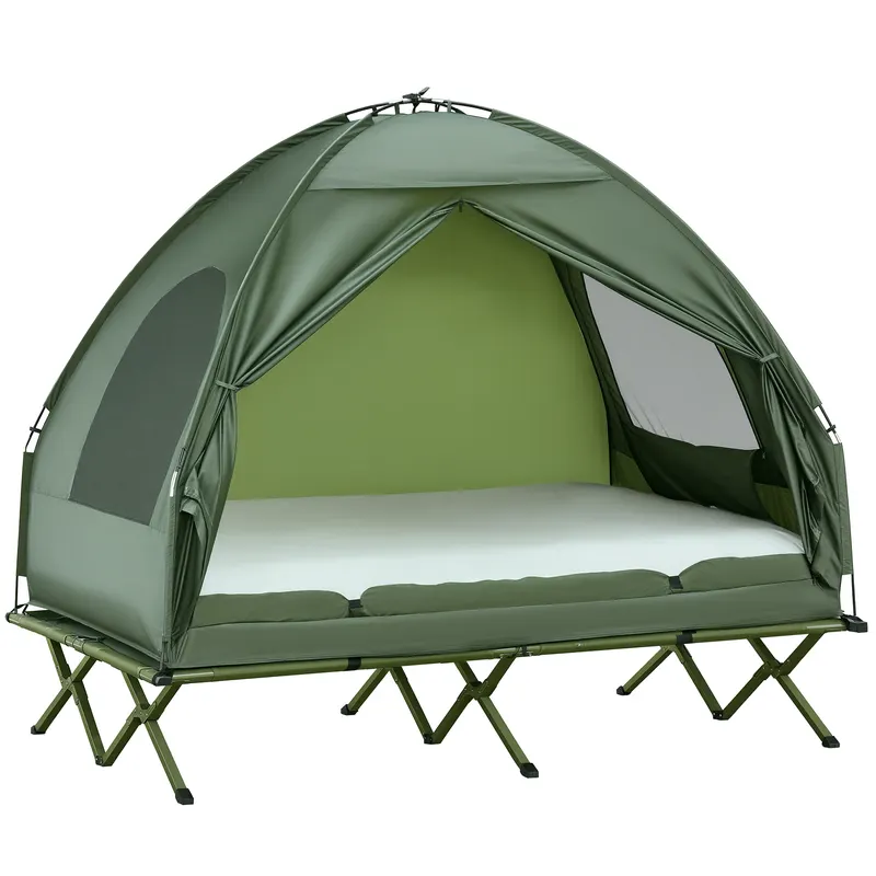 2-Person Tent Cot β 4-in-1 Elevated Camping Bed Combo with Air