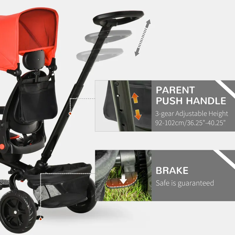 Tricycle for Toddler 4 in 1 Kids Trike with Reversible β photo 5