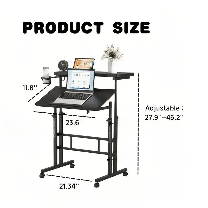 24Inch Manual Height Adjustable Split Top Standing Desk β photo 8