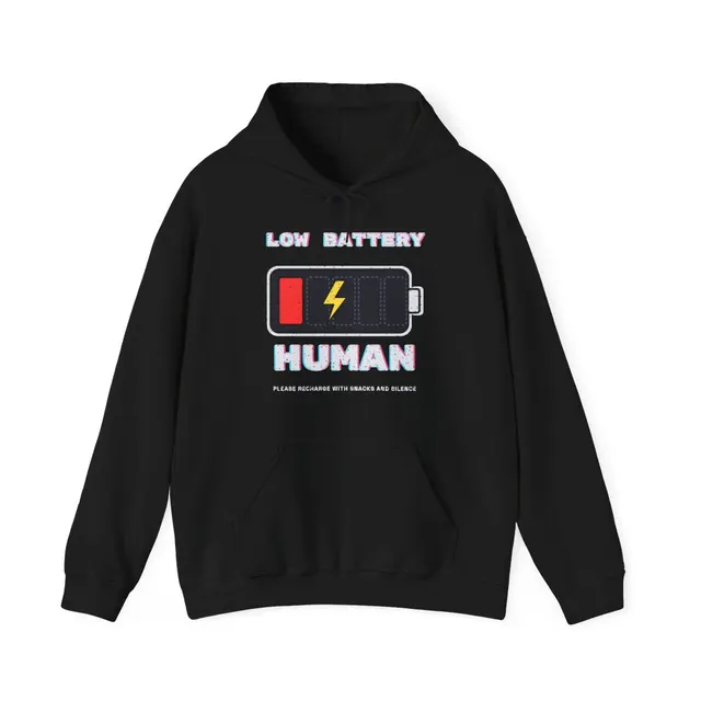 Low Battery Human Hoodie