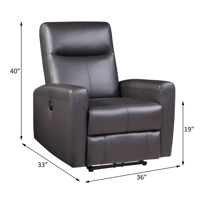 Blane Brown Top Grain Leather Match Power Motion Recliner β photo 2