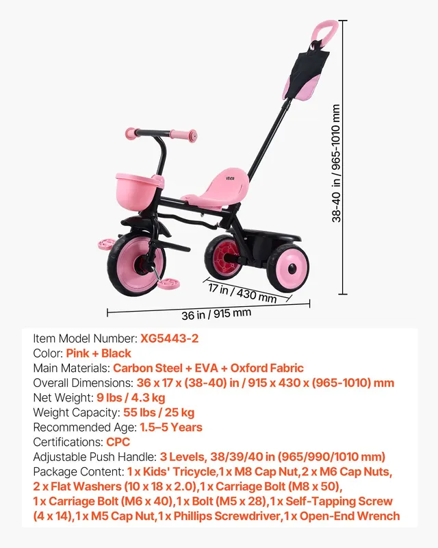 Toddler Tricycle & Stroller for 18 Months to 5 Year Old