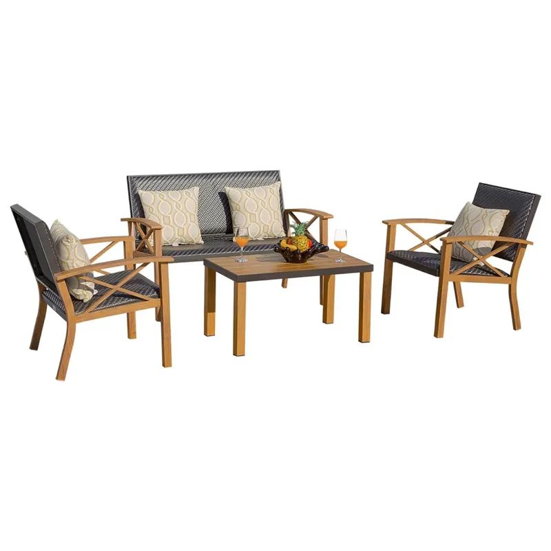 Aluminum Patio Furniture Set — 4-Piece Modern Conversation Set