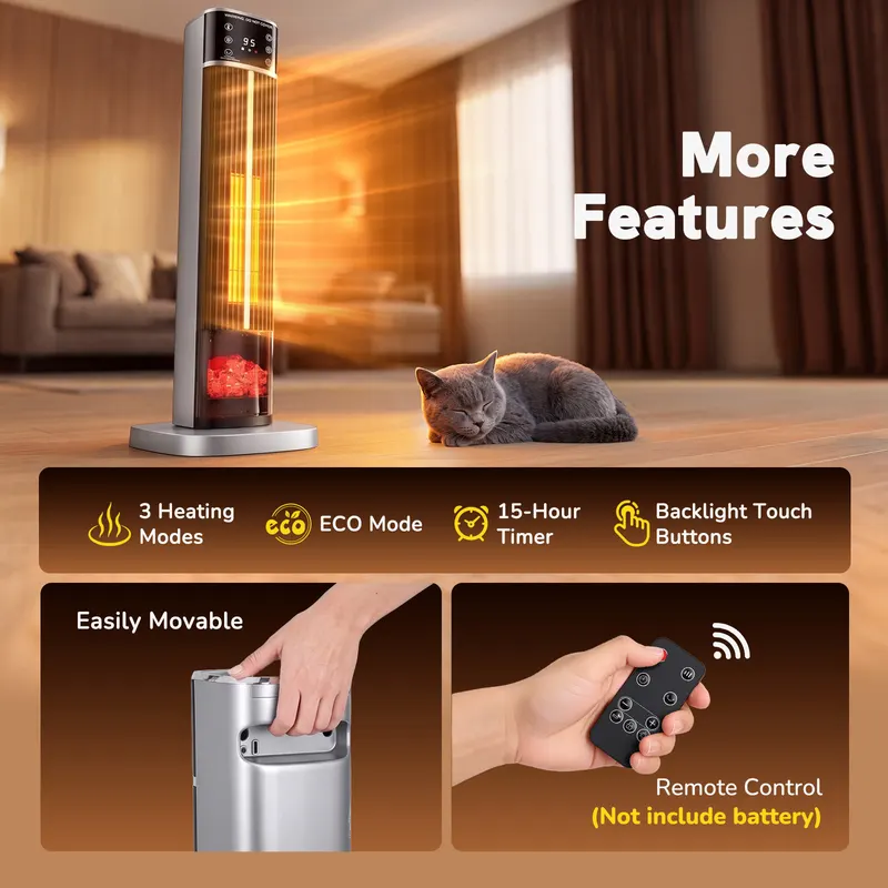 Space Heater — Ceramic Tower Electric Heater for Indoor Use — photo 5