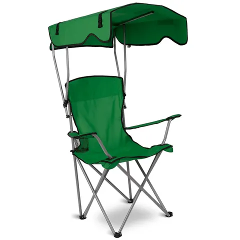 Foldable Camping Chair with Canopy Cup Holder 330LBS Max Load