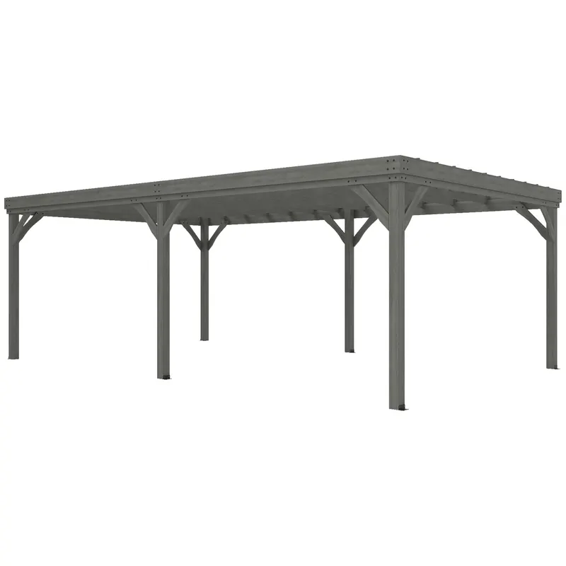 Outdoor Wooden Pergola — Grape Vine Gazebo with Concrete Anchors