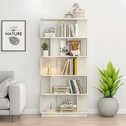 31.5L X 64.56 H Free Combination Bookshelf Modern 5-Tier Open