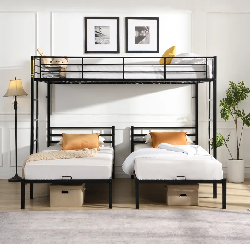 Full Over Twin Over Twin Bunk Bed — photo 2
