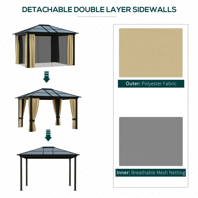 Hardtop Gazebo Canopy with Polycarbonate Roof β photo 8