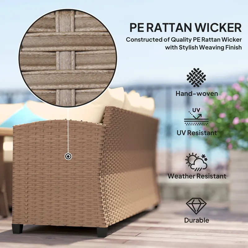 6 Piece Patio Furniture Set — PE Wicker Outdoor Furniture — photo 6