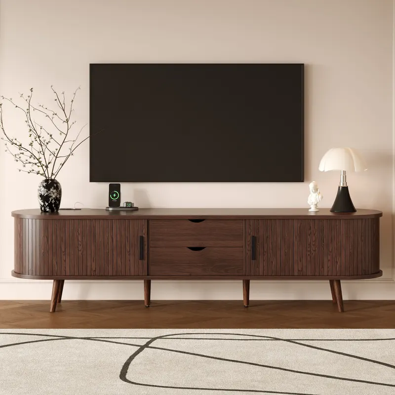 70 Inch Mid Century Modern TV Stand β photo 3