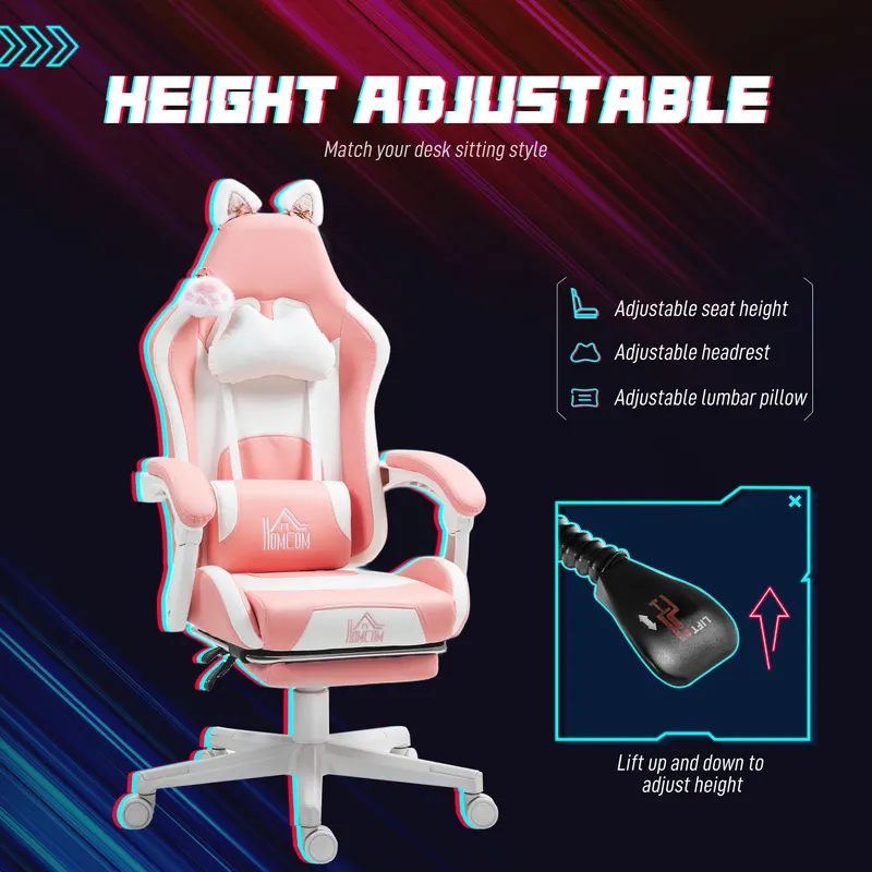 Cute Racing Gamer Chair — Faux Leather Gaming Chair — photo 7