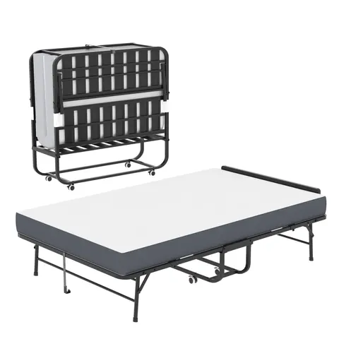 Wide Folding Bed with Adjustable Headboard