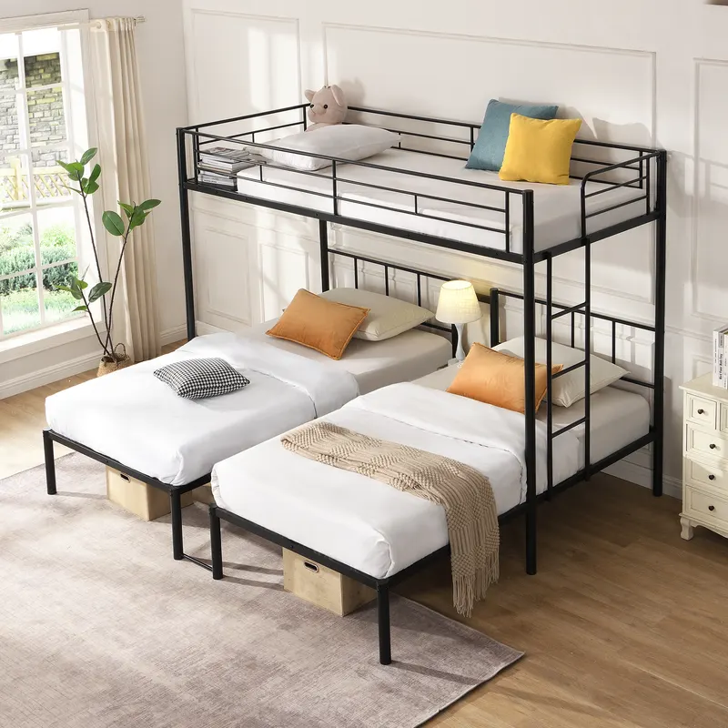 Twin Over Twin Over Twin Bunk Bed β photo 4