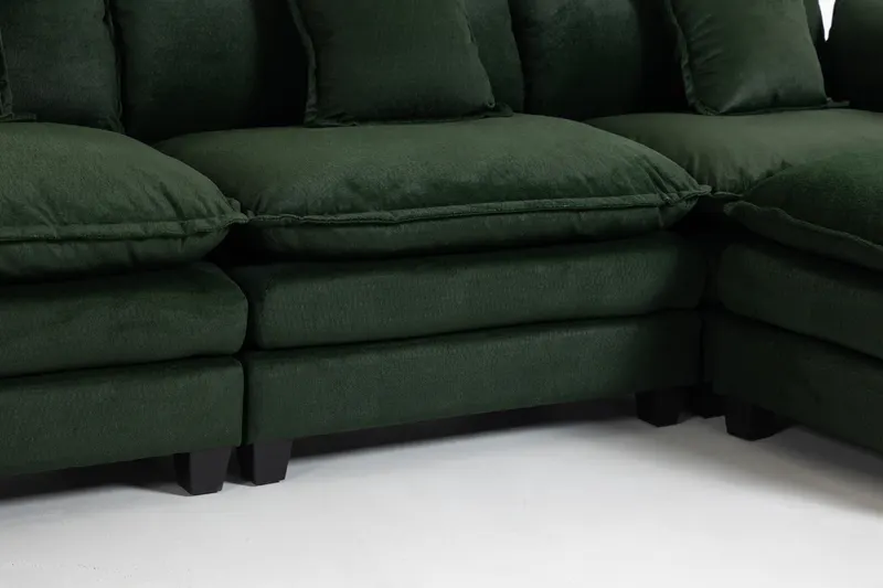 Modern 3seats with Ottoman 113.77"Sectional Sofa with Waist — photo 5