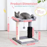 Small 4-in-1 Cat Tree Tower with Self-grooming Brush and Natural — photo 8