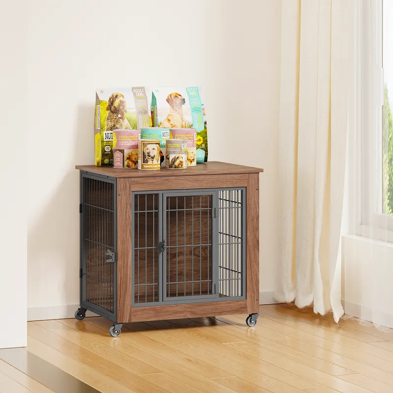 27.2 Dog Crate Furniture with Wheels for Small Dogs — photo 2