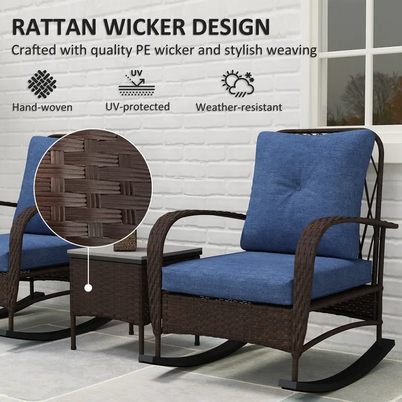 3 Piece Wicker Patio Furniture Set — photo 4