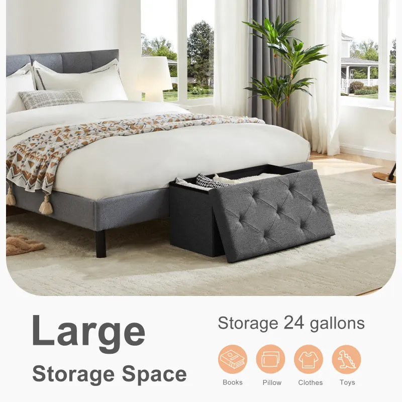Storage Ottoman with Thicker Foam Padded Seat — photo 6