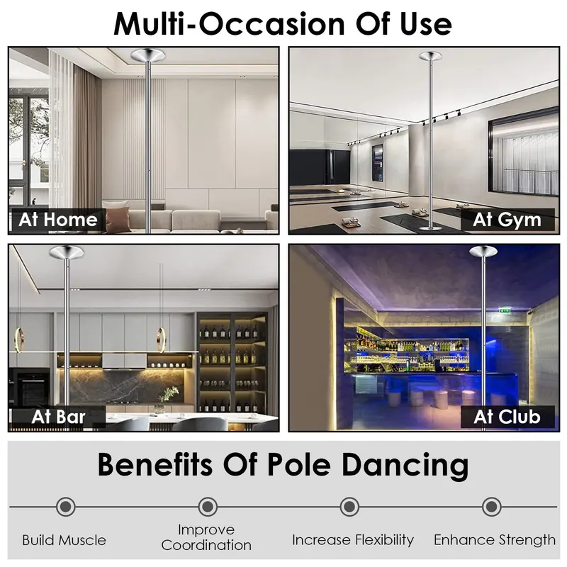 Stripper Dance Pole 45mm Spinning Static Dancing Pole — photo 4