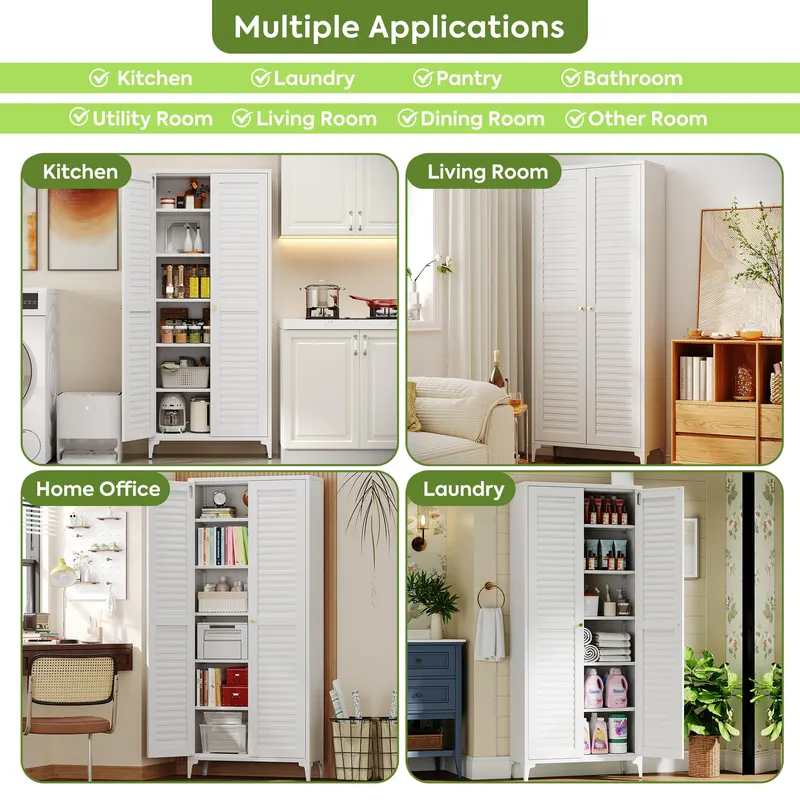 74inch H Metal Pantry Cabinet — Kitchen Pantry Storage Cabinets — photo 5