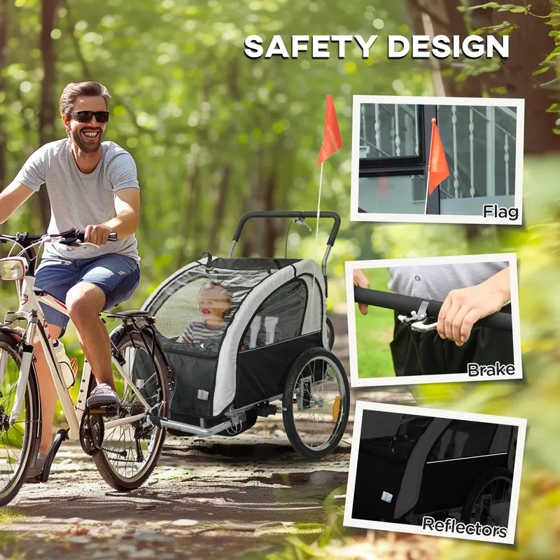 2-Seat Elite 360 Swivel Bike Trailer for Kids Bicycle Cargo — photo 3