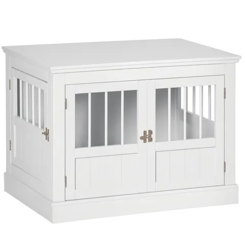 Wooden Dog Crate End Table — Dog Crate Furniture with Triple