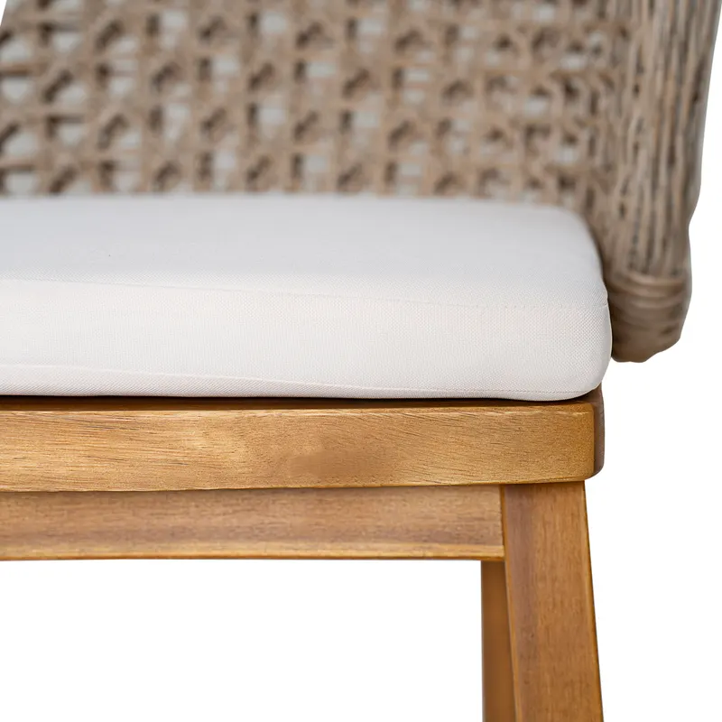 Outdoor Acacia Wood Bar Stools 4 PCS — photo 2