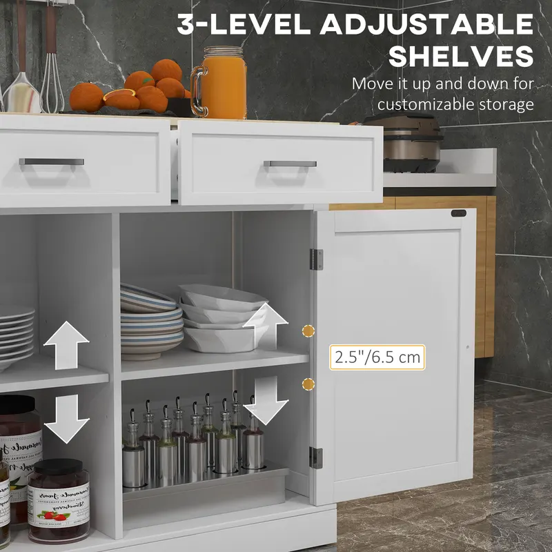 Rolling Kitchen Island with Drop Leaf Wood Breakfast Bar β photo 7