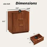 3 Drawers Nightstand Set of 2 — 23.6 Wide Modern Chest — photo 2