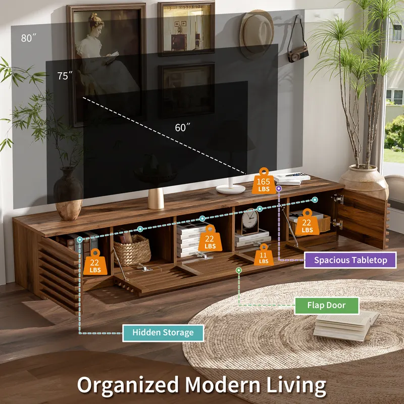 70 Inch Modern TV Stand for TVs Up to 80 — photo 2
