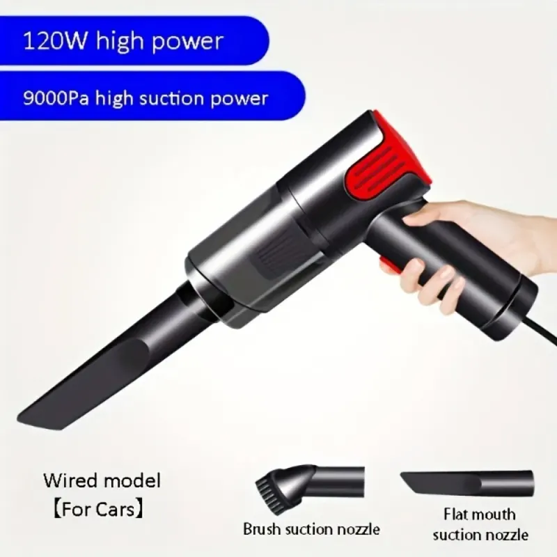 Wired Silver Car Vacuum Cleaner Home Handheld Mini Desktop — photo 2