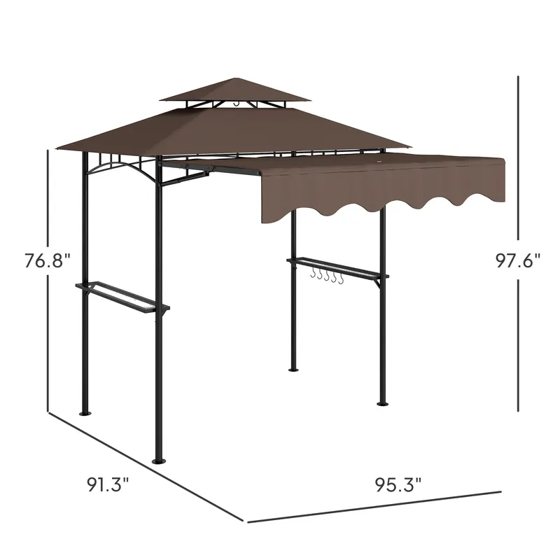 Outdoor Grill Gazebo — Barbecue Gazebo Shelter with Side Awning — photo 8