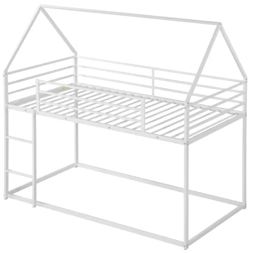 Twin Over Twin House Bunk Bed with Built-in Ladder β photo 6