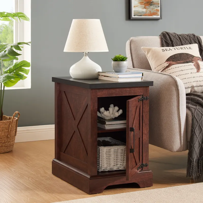 Farmhouse End Table Nightstand Rectangular Farmhouse End Table — photo 5