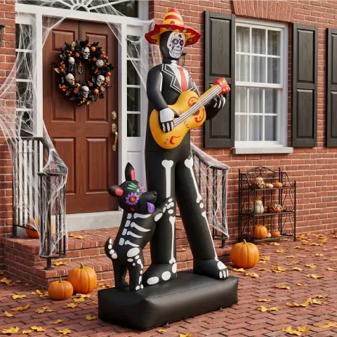 7.3ft Ghostly Musician with Dog