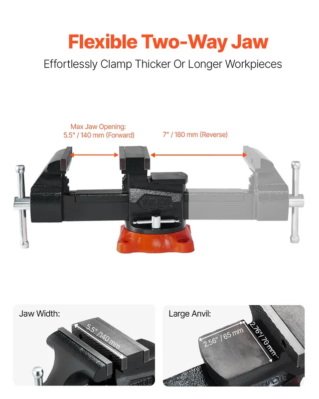 Bench Vise — 5.5" Jaw Width — photo 5