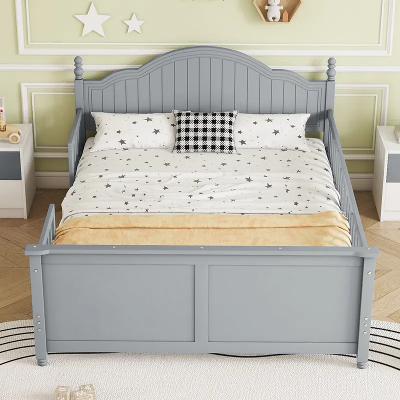 Full Size Bed for Kids — Wood Full Platform Bed with Headboard — photo 5