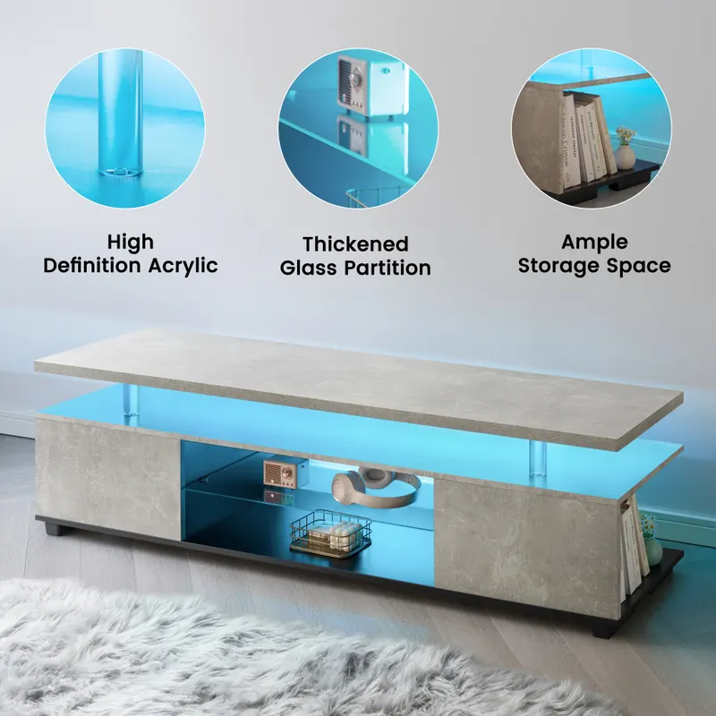 TV Stand for 55 Inch TV LED Gaming Entertainment Center Media β photo 4