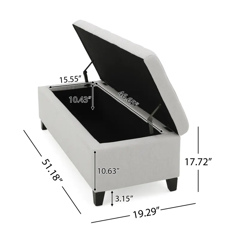 Upholstered Storage Ottoman Bench — photo 3