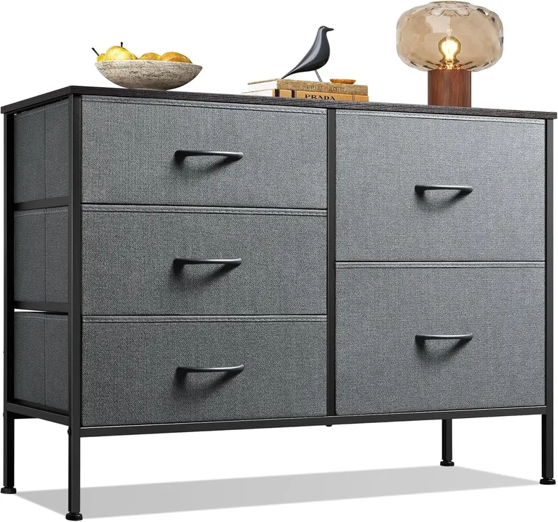 5 Drawer Dresser for Bedroom β Drawers with Wooden Top Metal β photo 4