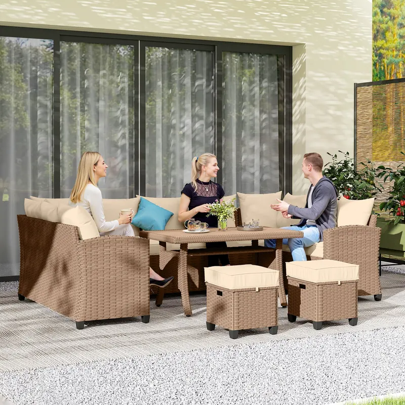 6 Piece Patio Furniture Set — PE Wicker Outdoor Furniture — photo 4