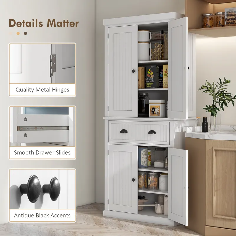 72" Kitchen Cabinet — Pantry Storage Cabinet with Doors — photo 5